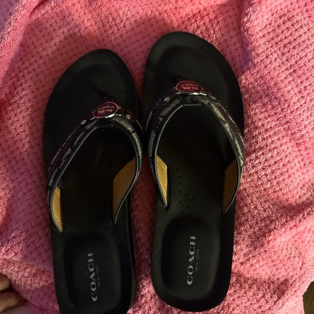 Coach Black and Pink Sandals